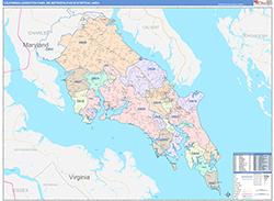 California-Lexington Park Metro Area Wall Map Color Cast Style 2026